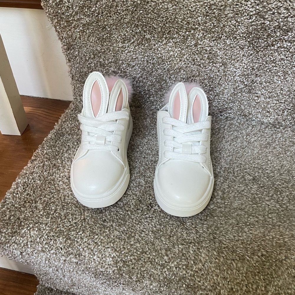 Sip N' Sparkle White and Pink bunny shoes